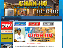 Tablet Screenshot of chanhoplumbingheatingaircon.com